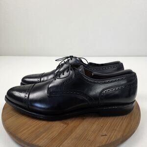 Allen Edmonds Sanford Dress Shoes Wing Tip Cap Toe Derby Black Leather 10.5 C